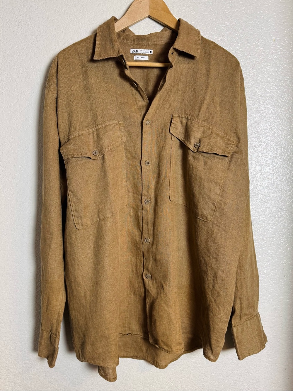 Zara Men’s Linen Button Up Shirt L